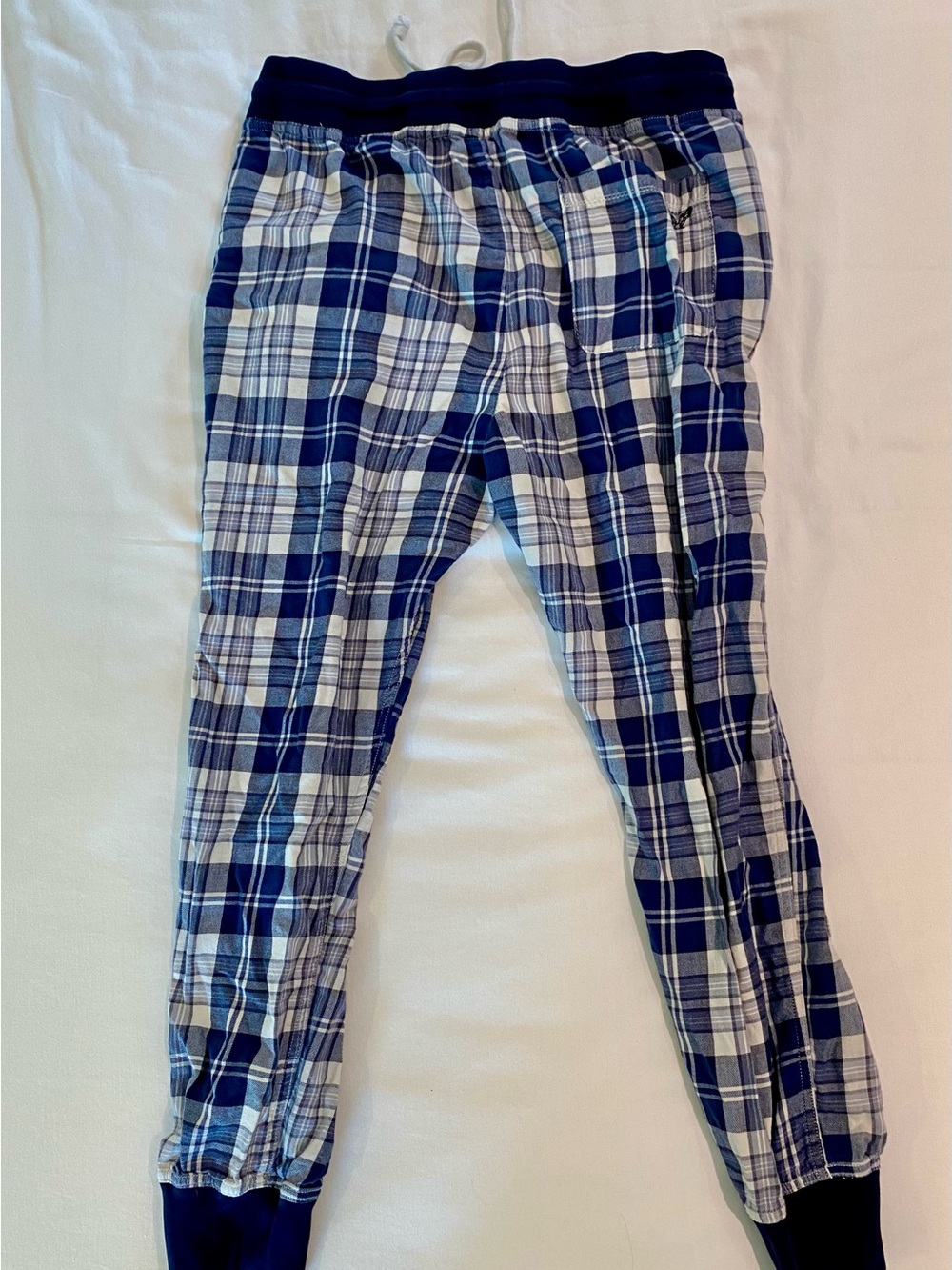 American Eagle Outfitters Blue and White Plaid Lounge Pants - Picture 3 of 3